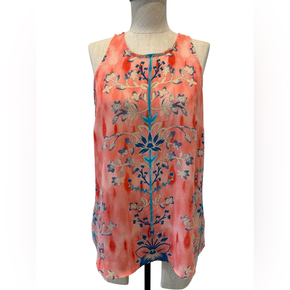 Violet & Claire Coral Floral Sleeveless Top - Size Medium
